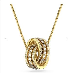 Swarovski Further necklace Intertwined circles, White, Gold-tone plated